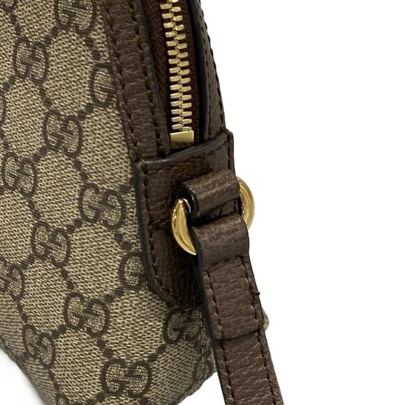 Auth GUCCI Ophidia 499621 Beige Dark Brown Multi PVC Leather Canvas Shoulder Bag - Picture 9 of 16